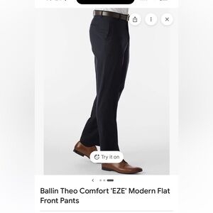 Ballin Wool Blend MENS navy Modern Flat Front Theo Slim Fit Pants